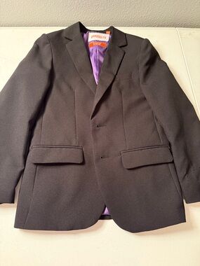 OppoSuits Black Sport Coat with Purple Lining